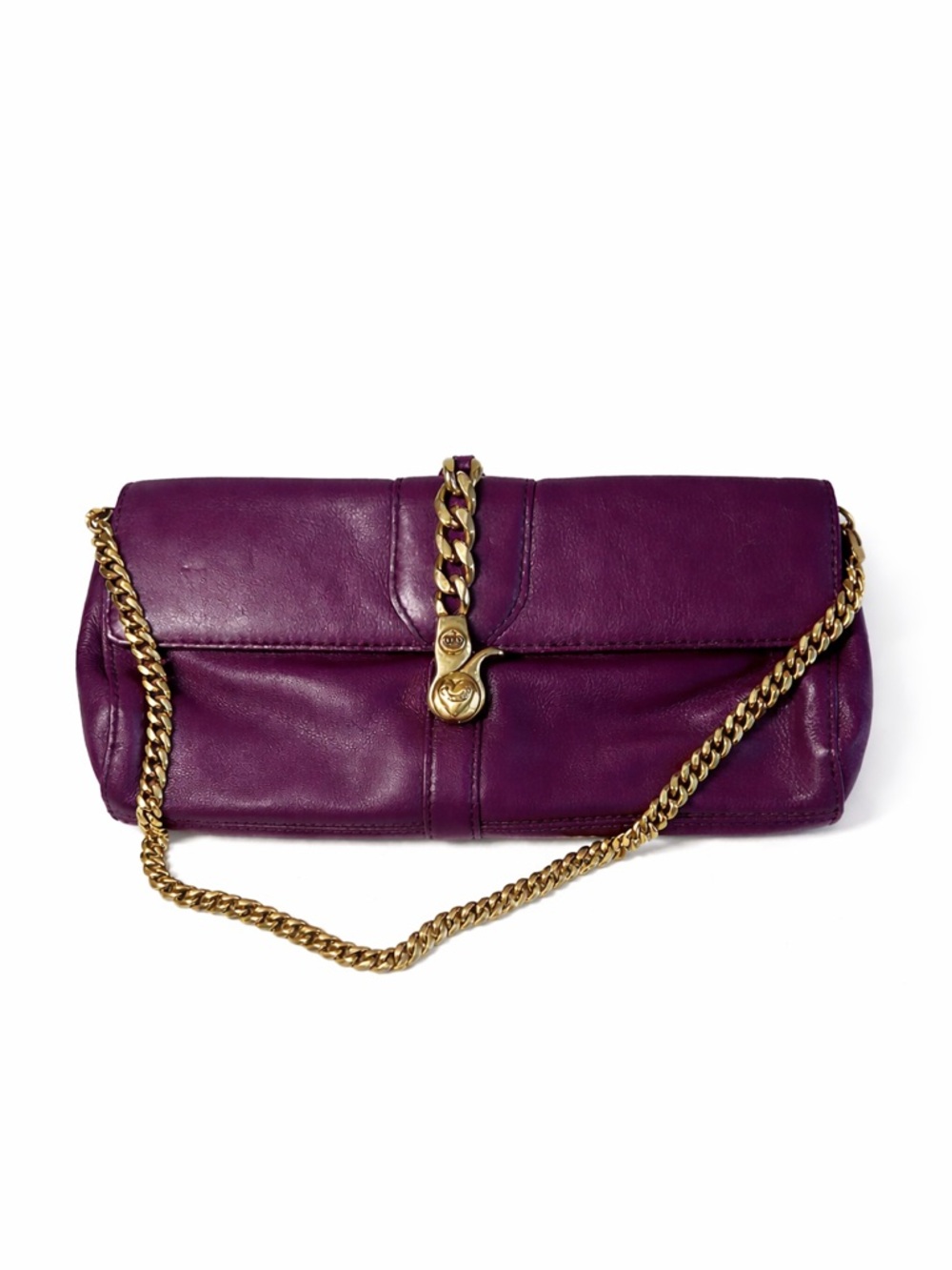 Y2K deep purple leather Juicy Couture Baguette